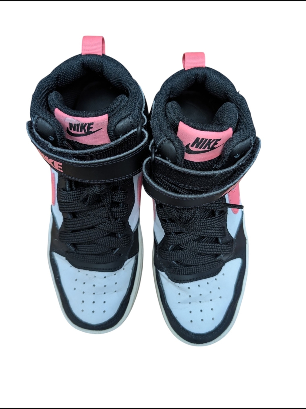 Nike Court Borough Mid 2 Sneaker High Top Black Pink Foam Youth Kids 4Y - Picture 8 of 13